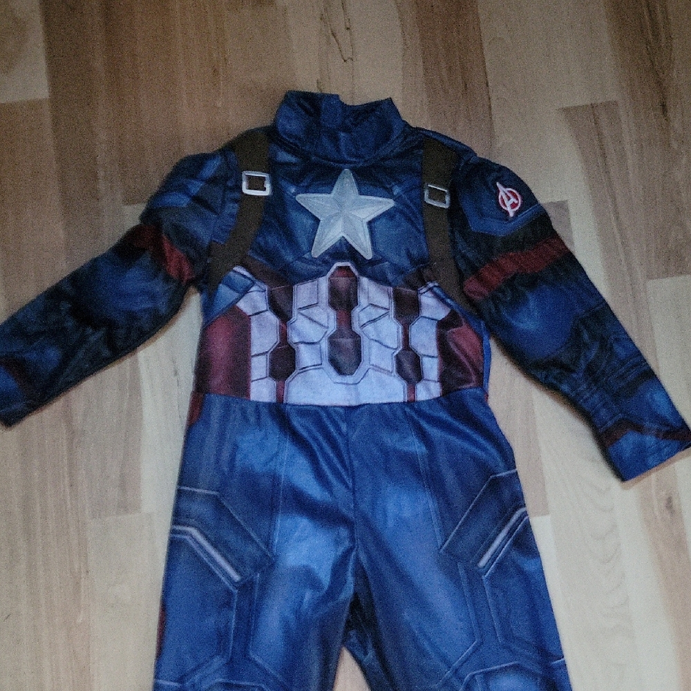 Kid Size 4 Disney Store Captain America Superhero Costume - Blue and Red